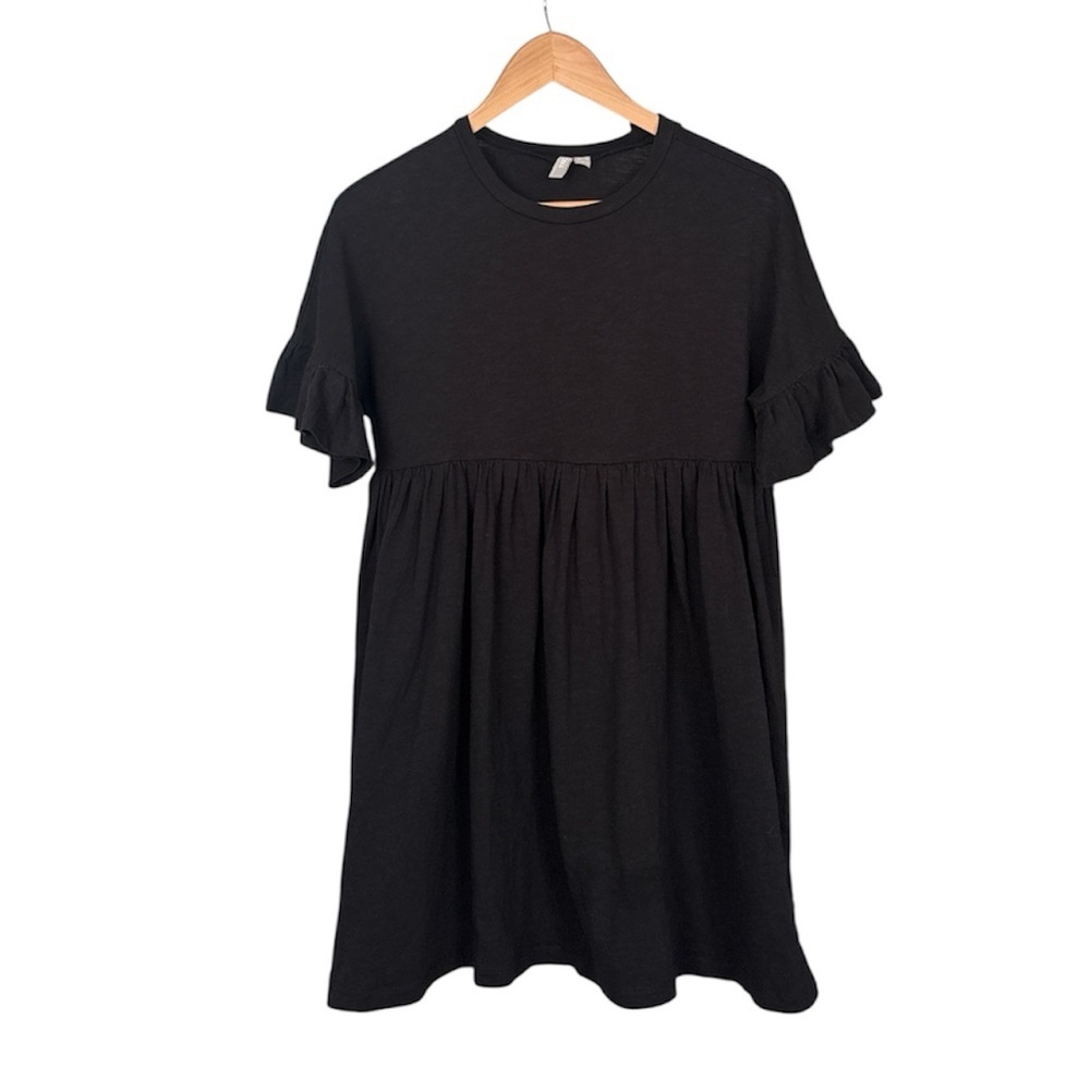 ASOS 100% Cotton Smock Mini Dress, Black, US Size 4